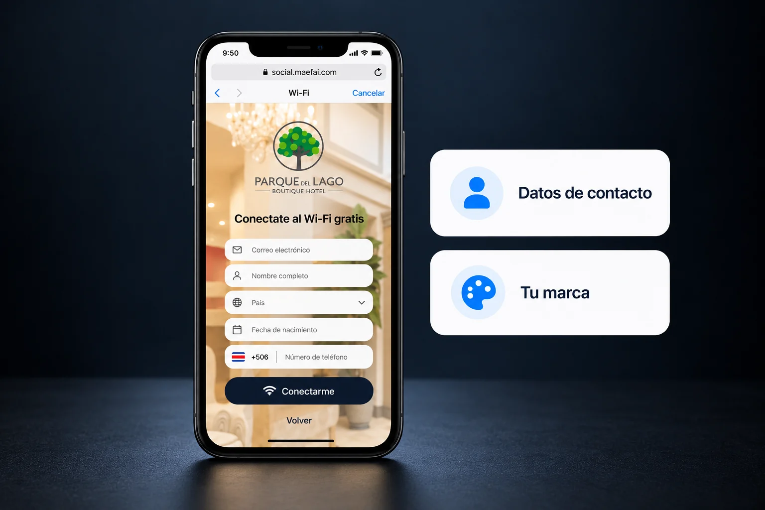 Imagen del portal Wi-Fi de bienvenida